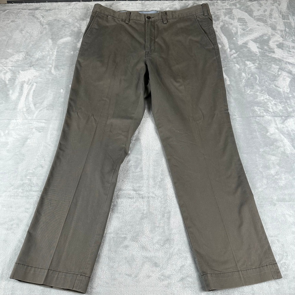 Polo Ralph Lauren Chino Pants Men 38x30 Olive Brown Stretch Straight Fit Prep